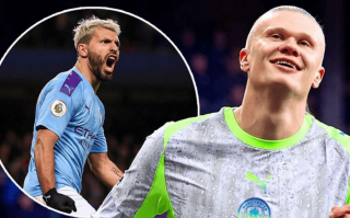 哈兰德 曼城 生涯已攻入89个非点球进球，队史仅次于 阿圭罗