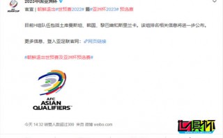 亚足联：朝鲜退出世预赛2022暨亚洲杯2023预选赛