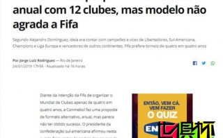南美足联提议12队世俱杯 欧洲南美各4支 另4洲4支